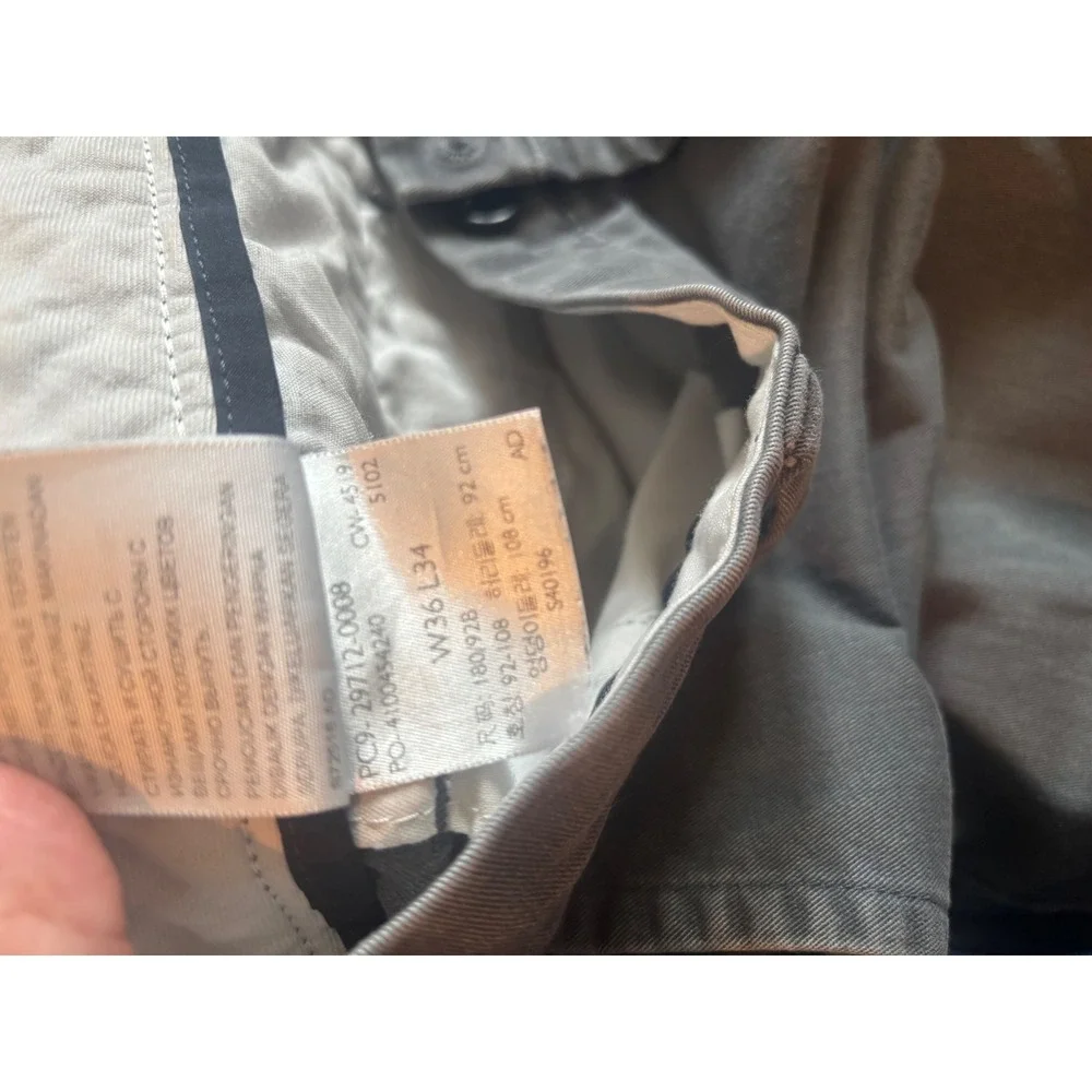 Dockers Straight Fit Mens Gray Chino Pants W36 L34 Cotton Blend